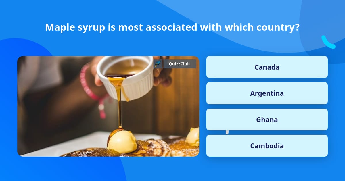 Maple syrup is most associated with... Trivia Questions