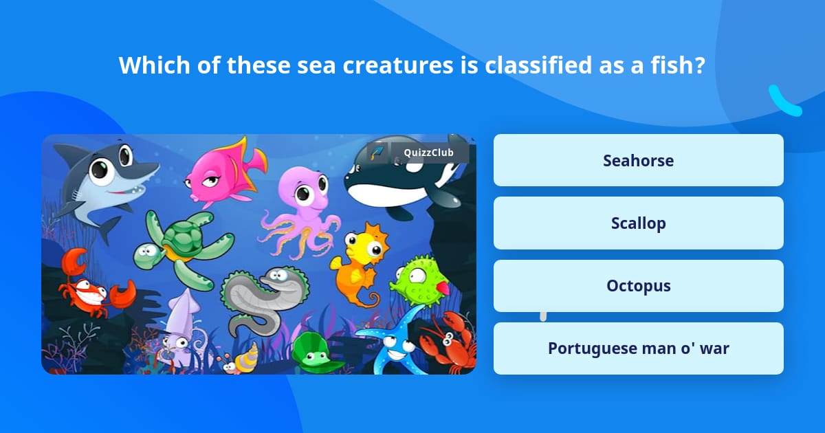 Seaworld Questions Which of these sea creatures is... | Trivia Questions | QuizzClub