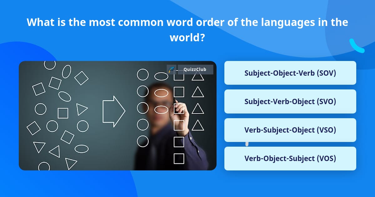 What is the most common word order... | Trivia Answers | QuizzClub