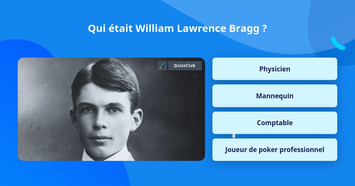 Qui était William Lawrence Bragg ? | Réponses au questionnaire