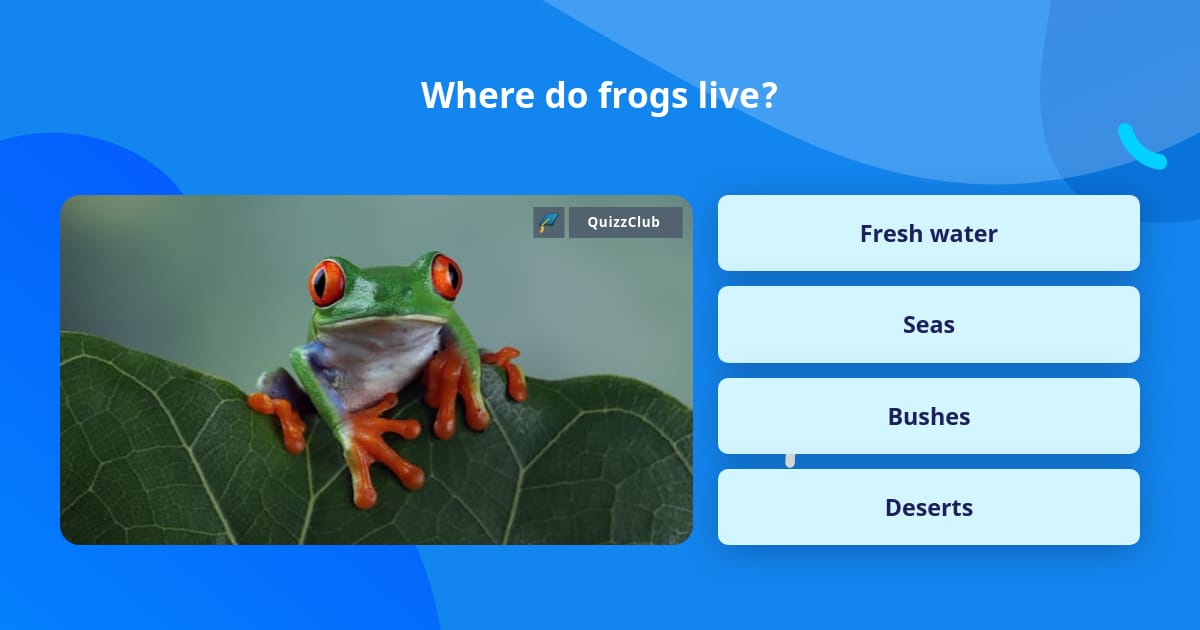 Where do frogs live? | Trivia Questions | QuizzClub