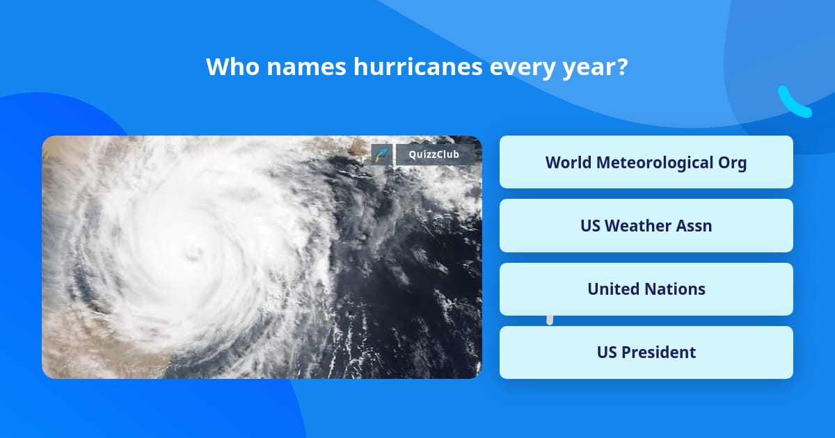 Who names hurricanes every year? | Trivia Questions | QuizzClub