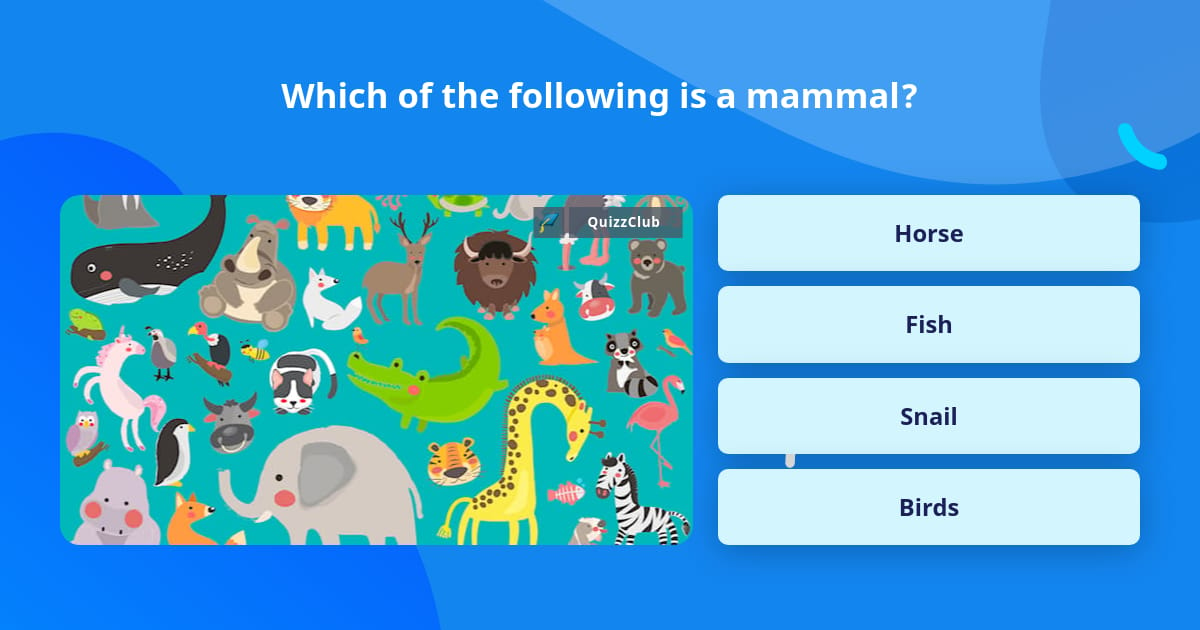 Which of the following is a mammal? | Trivia Questions | QuizzClub