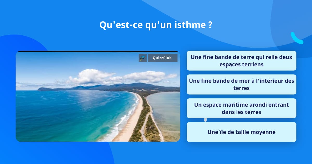 Qu est ce Qu un Isthme Questions QuizzClub