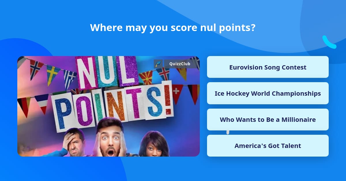 Points Trivia Where may you score nul points? | Trivia Questions | QuizzClub