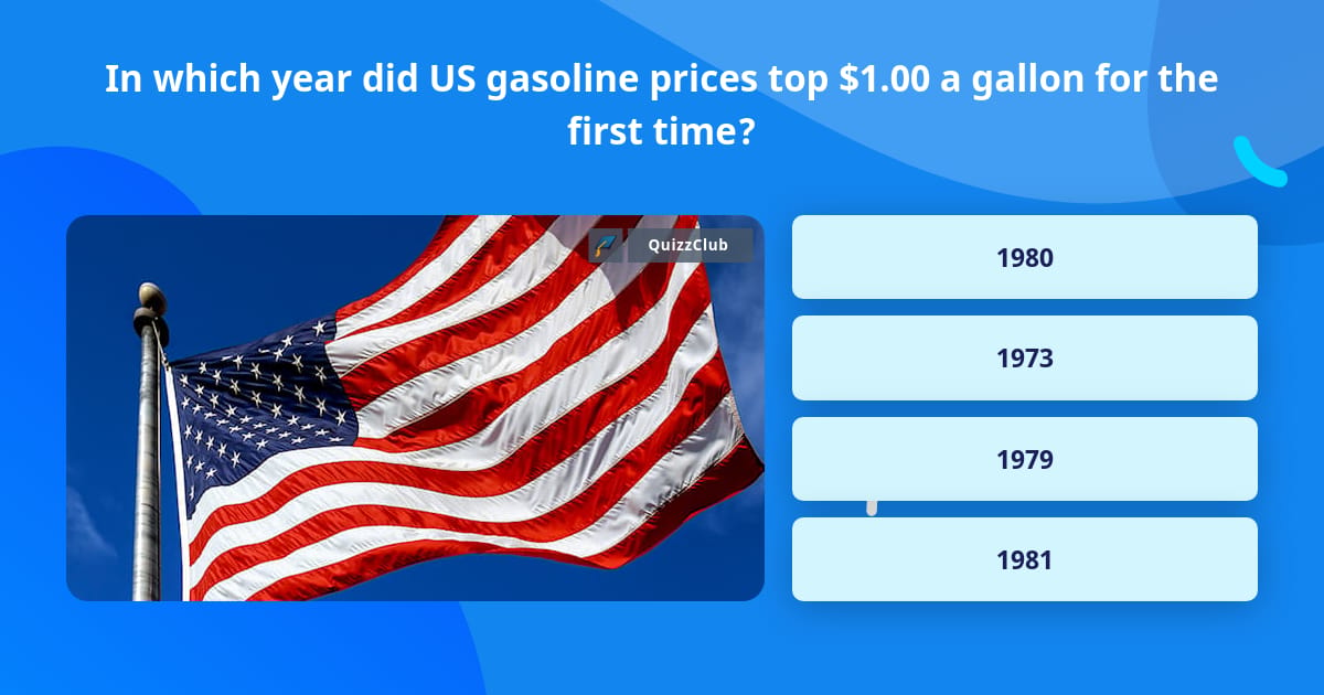 Price Trivia In which year did US gasoline prices... | Trivia Questions | QuizzClub