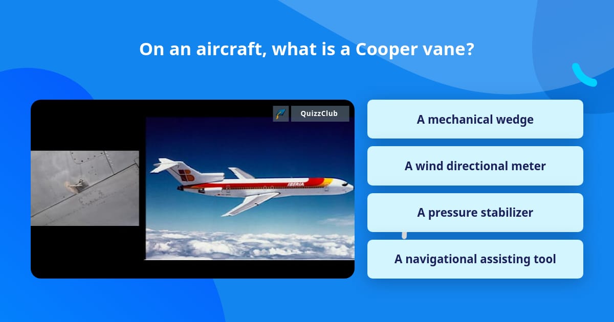 On an aircraft, what is a Cooper vane? | Trivia Questions | QuizzClub