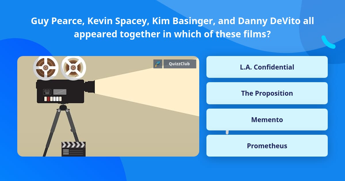 Guy Pearce, Kevin Spacey, Kim... | Trivia Questions | QuizzClub