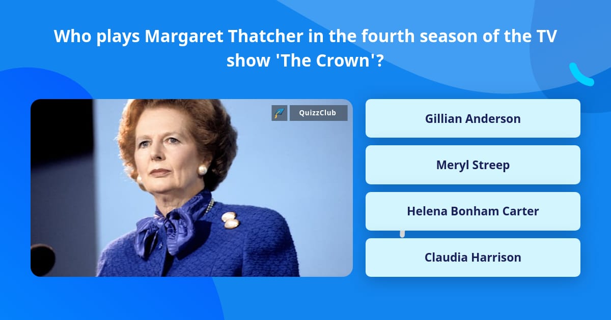 Who plays Margaret Thatcher in the... | Trivia Questions | QuizzClub