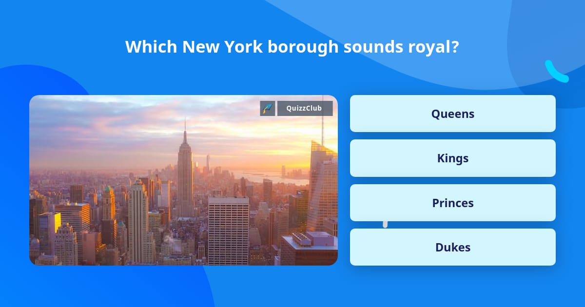 Which New York borough sounds royal? | Trivia Questions | QuizzClub