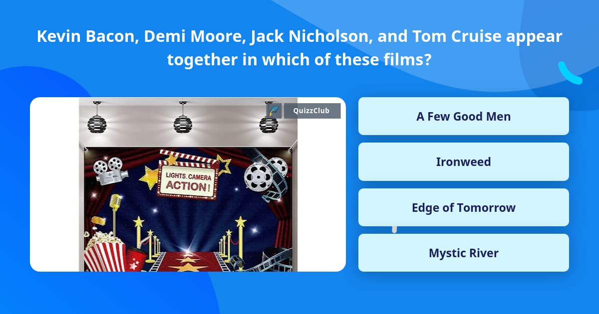 Kevin Bacon, Demi Moore, Jack... | Trivia Questions | QuizzClub