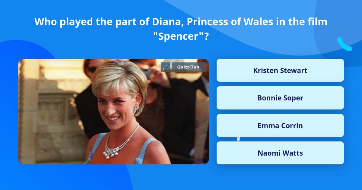 Who played the part of Diana,... | Trivia Questions | QuizzClub