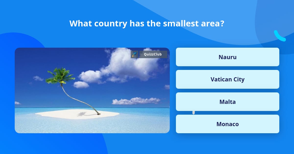 What Country Has The Smallest Area Trivia Questions QuizzClub