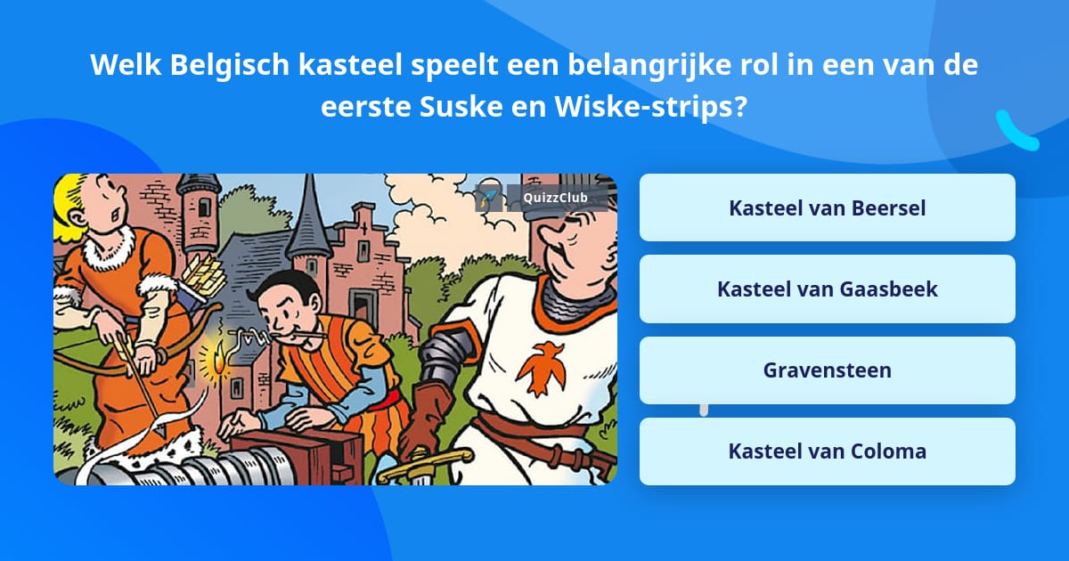 Welk Belgisch kasteel speelt een... | Trivia Vragen | QuizzClub